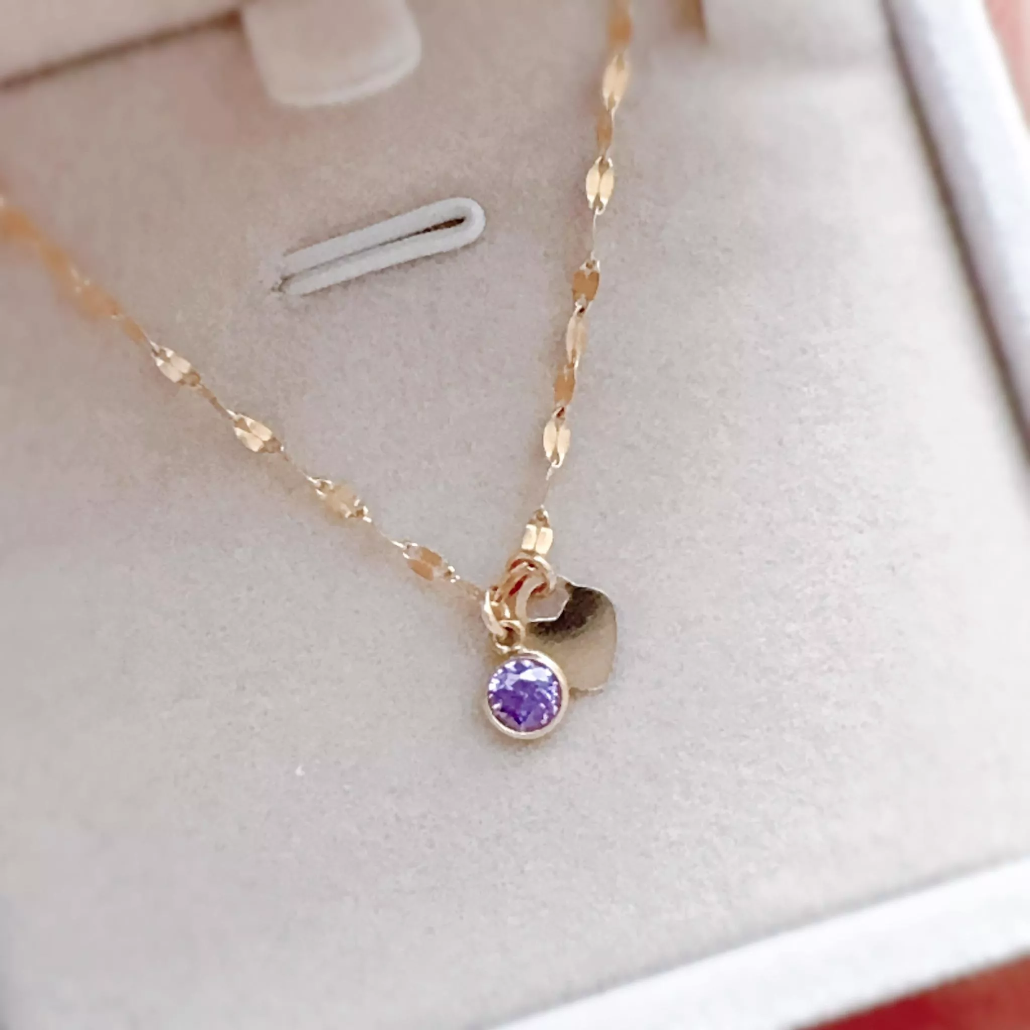 14KGF  ❘ 紫晶鋯石 微光心語項鍊