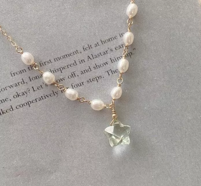 14KGF  ❘  紫與之森 天然珍珠 × 綠紫晶 項鍊