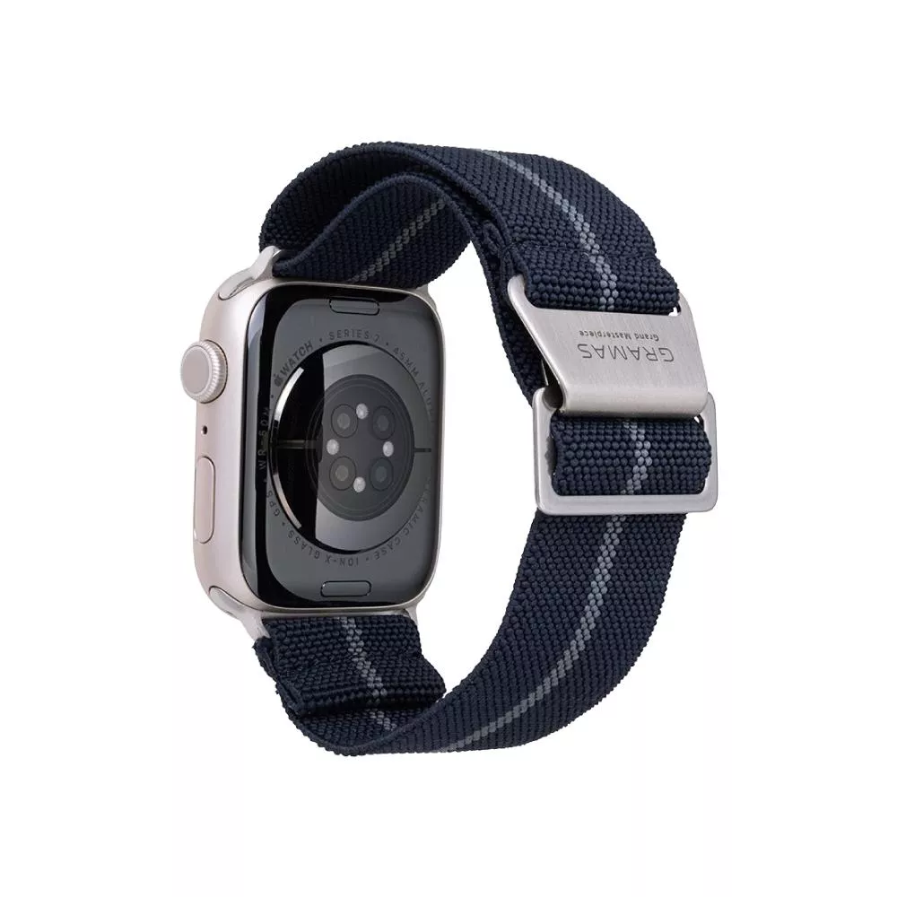 Gramas Apple Watch 44/45/46/49mm 法國海軍大帆布錶帶-海軍藍