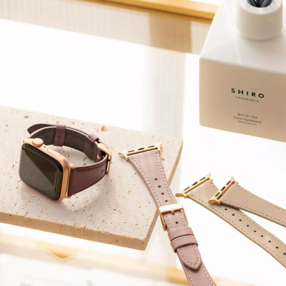 Gramas Apple Watch 44/45/46/49mm 莫蘭迪仕女真皮錶帶 Gramas Apple Watch 44/45/46/49mm 莫蘭迪仕女真皮錶帶