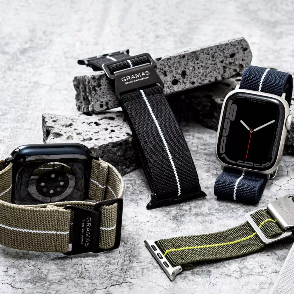 Gramas Apple Watch 44/45/46/49mm 法國海軍帆布錶帶