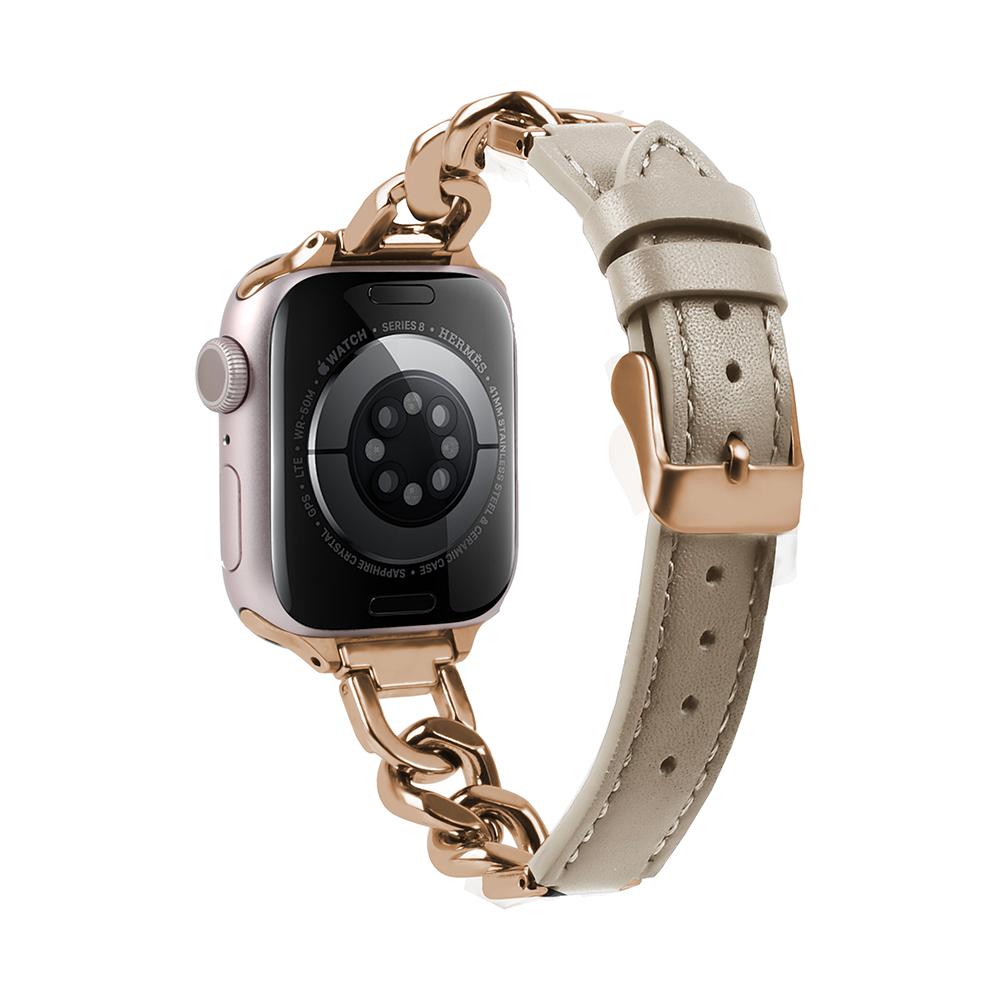 Gramas Apple Watch 38/40/41/42mm 仕女金屬鏈皮革錶帶