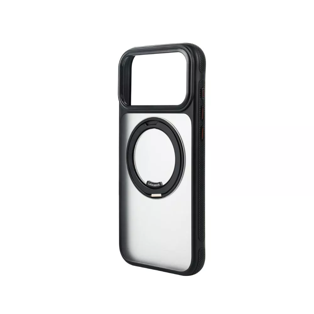 Gramas iPhone 18 Pro 6.3吋 Mag-O 360度旋轉支架磁吸保護殼 (透黑)