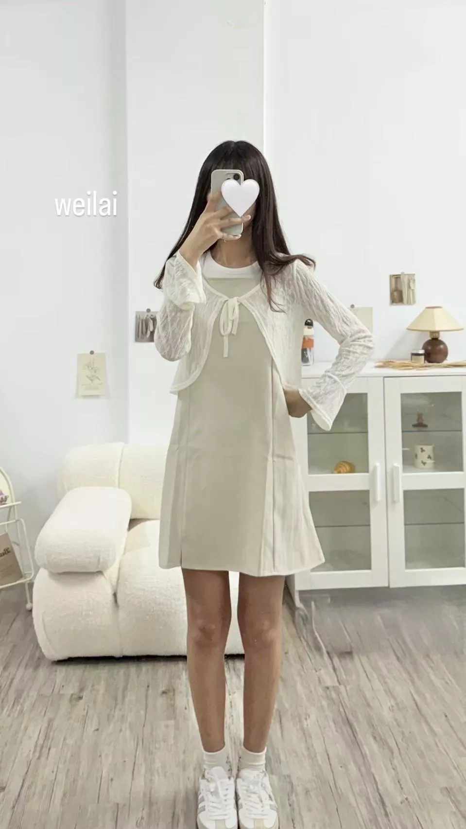 顯瘦後綁腰身短洋裝（肩帶可調整） 2color