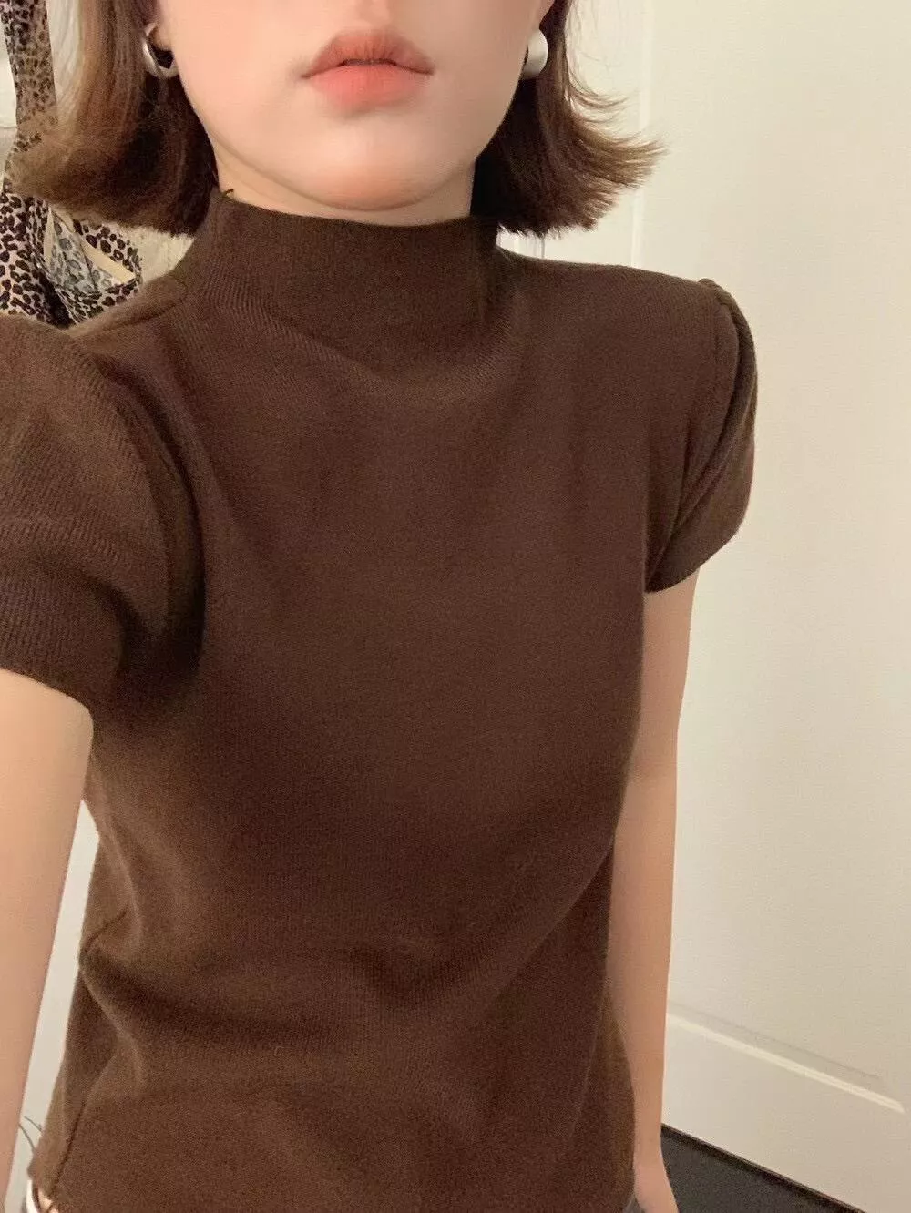 純色半高領短袖針織🍂7color