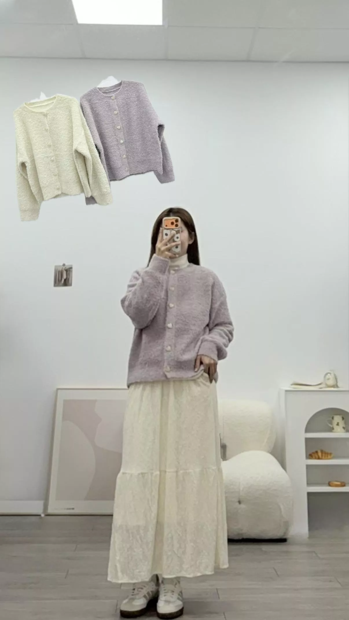 自訂款愛心圈圈紗毛衣 2color