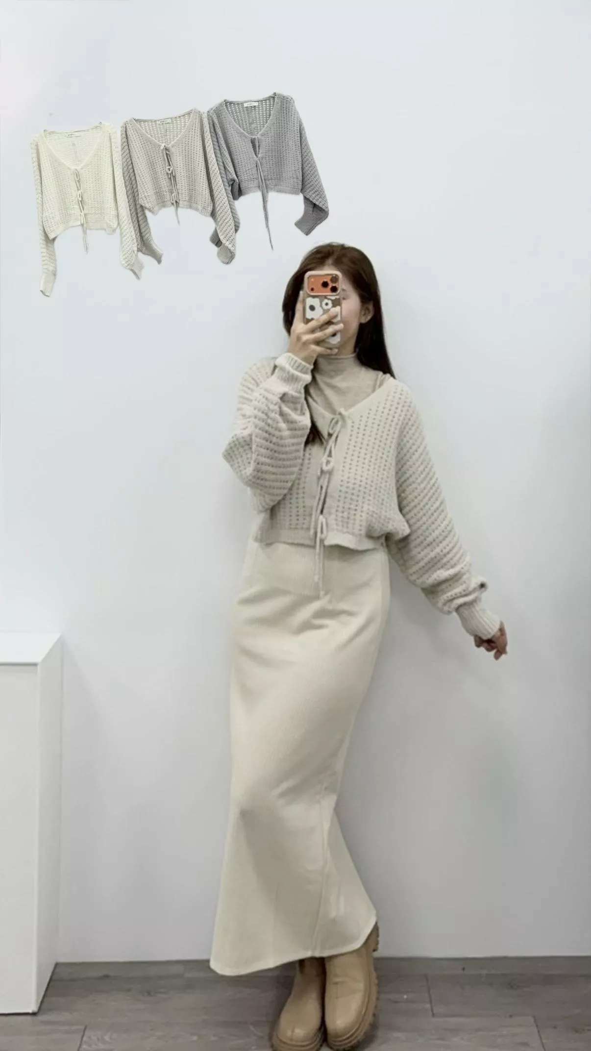 柔軟熊寶寶綁帶罩衫 3color