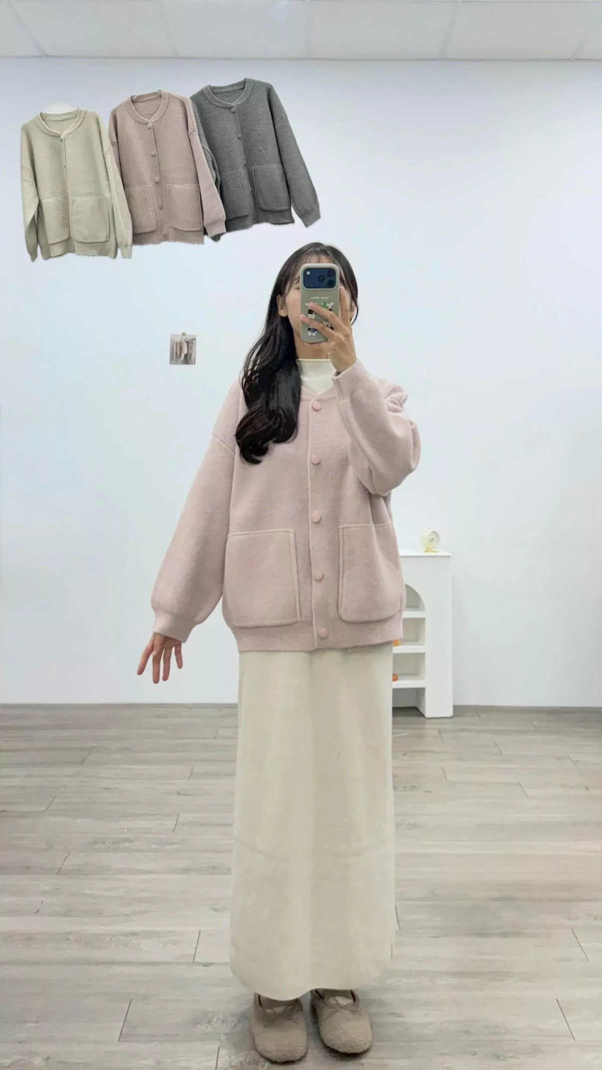 細針織厚磅棒球外套 3color