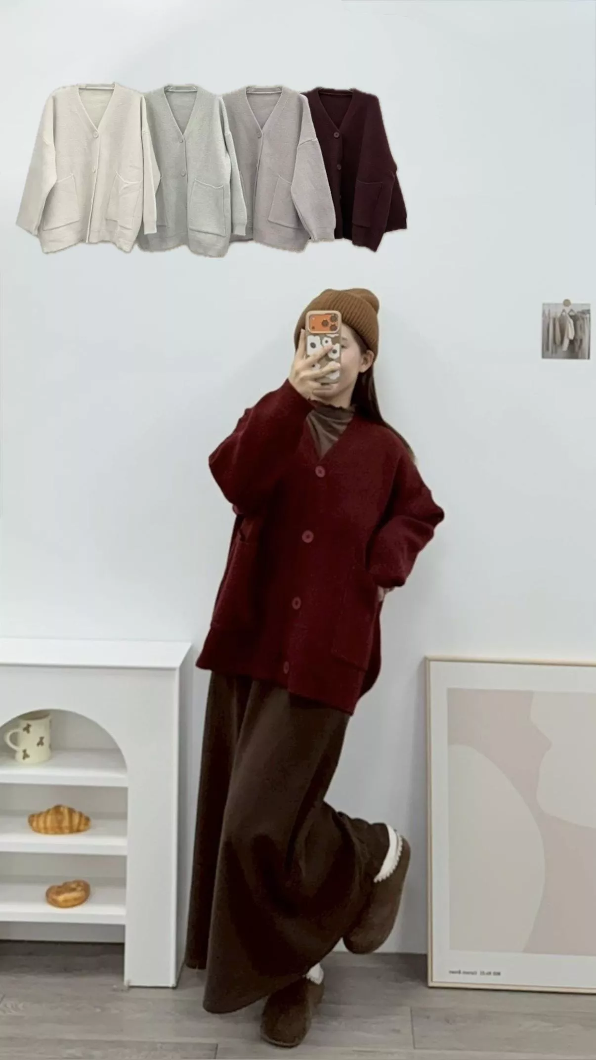 針織大版型毛衣外套 4color