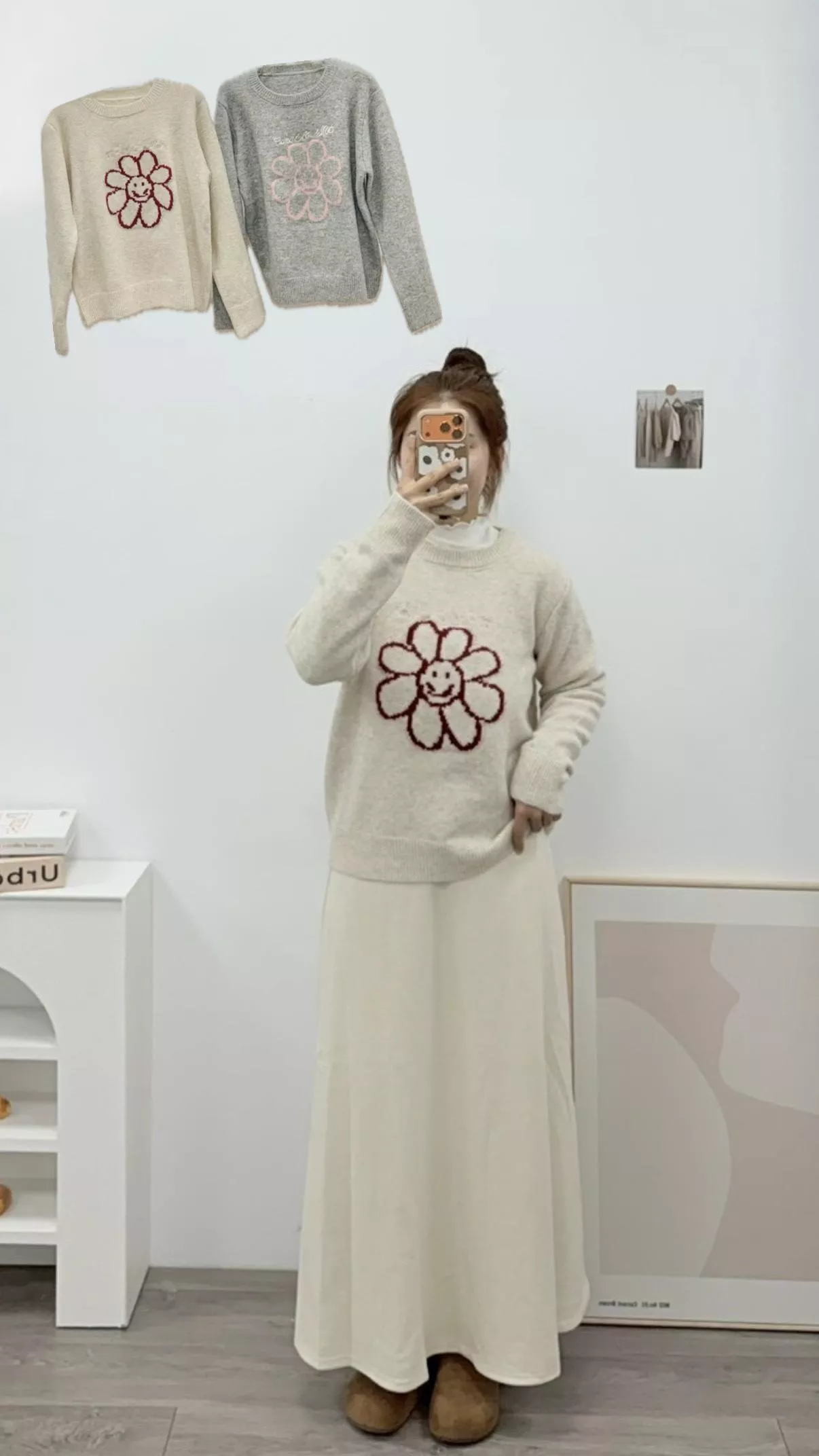 好心情微笑花毛衣 2color