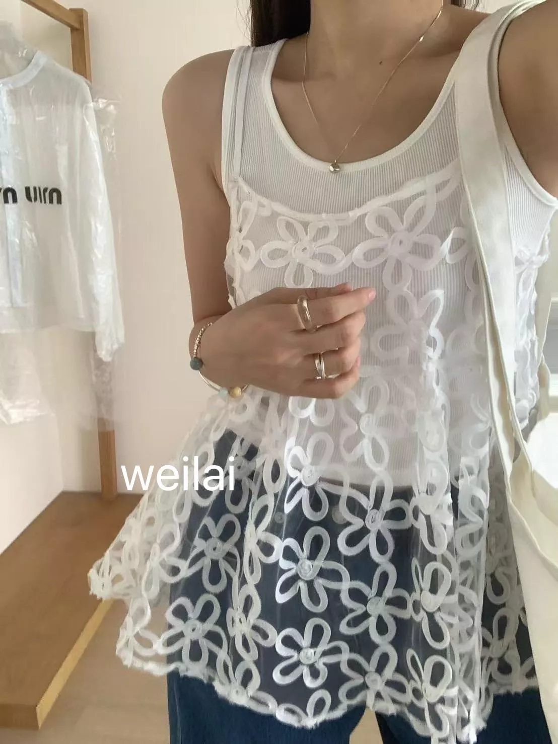 仙女滿版花背心 2color