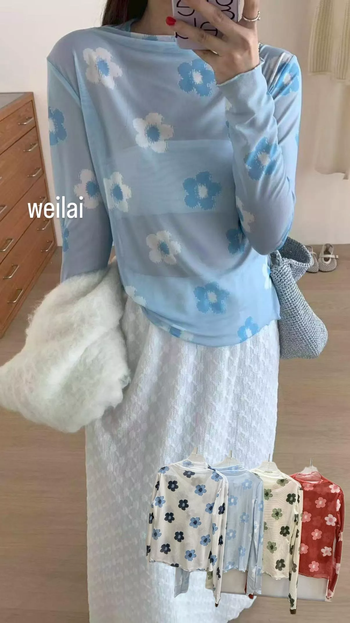 花花透膚內搭 4color