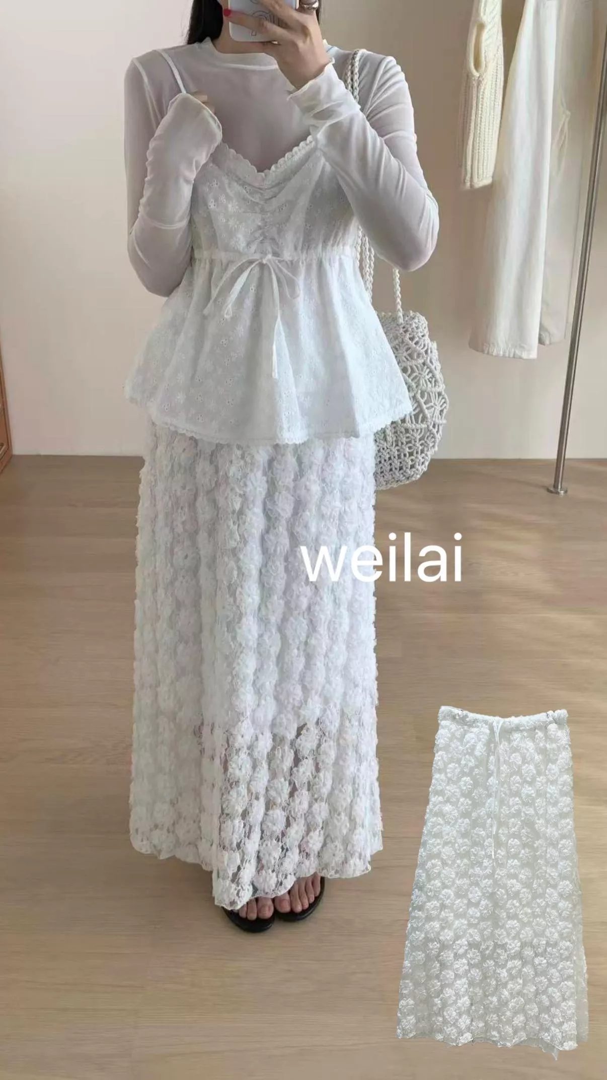 超重工蕾絲花半身裙