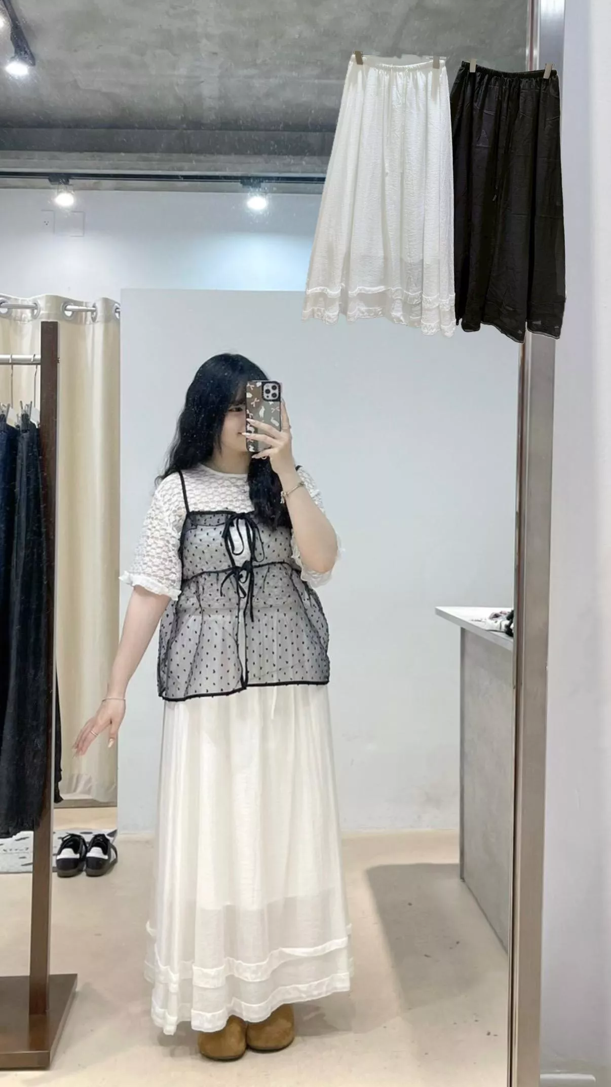 柔霧感棉紗鬆緊半身裙2color