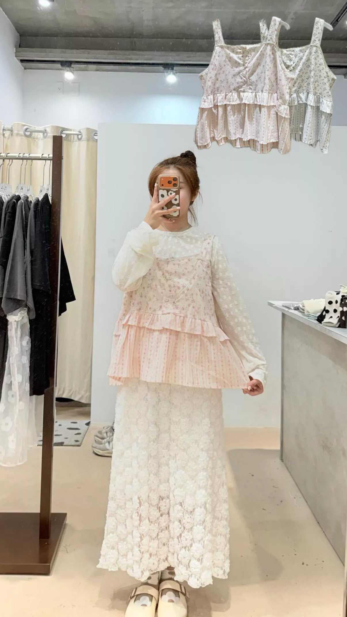 鄉村小碎花拼接背心 2color