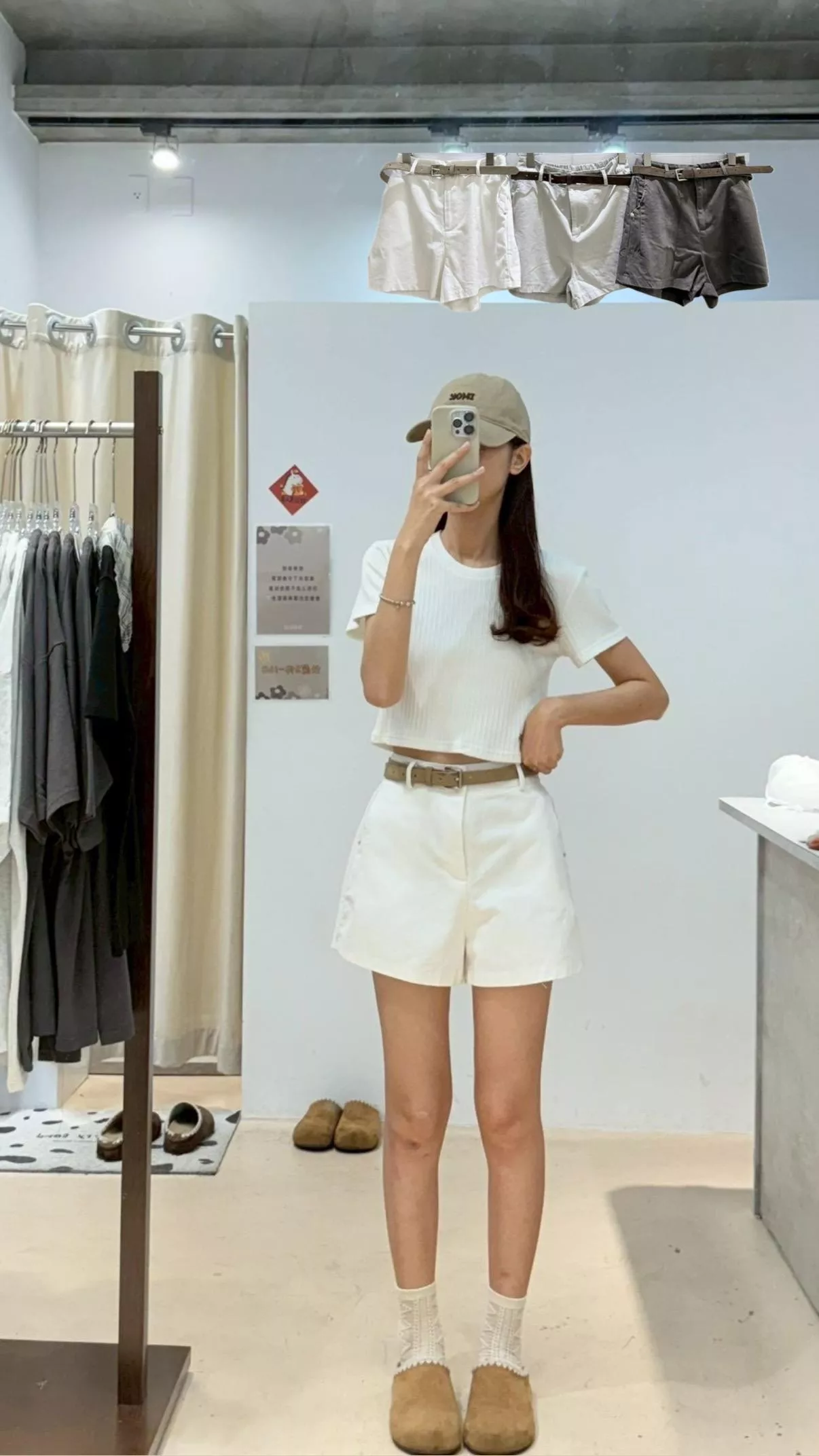 牛仔短褲附皮帶3color