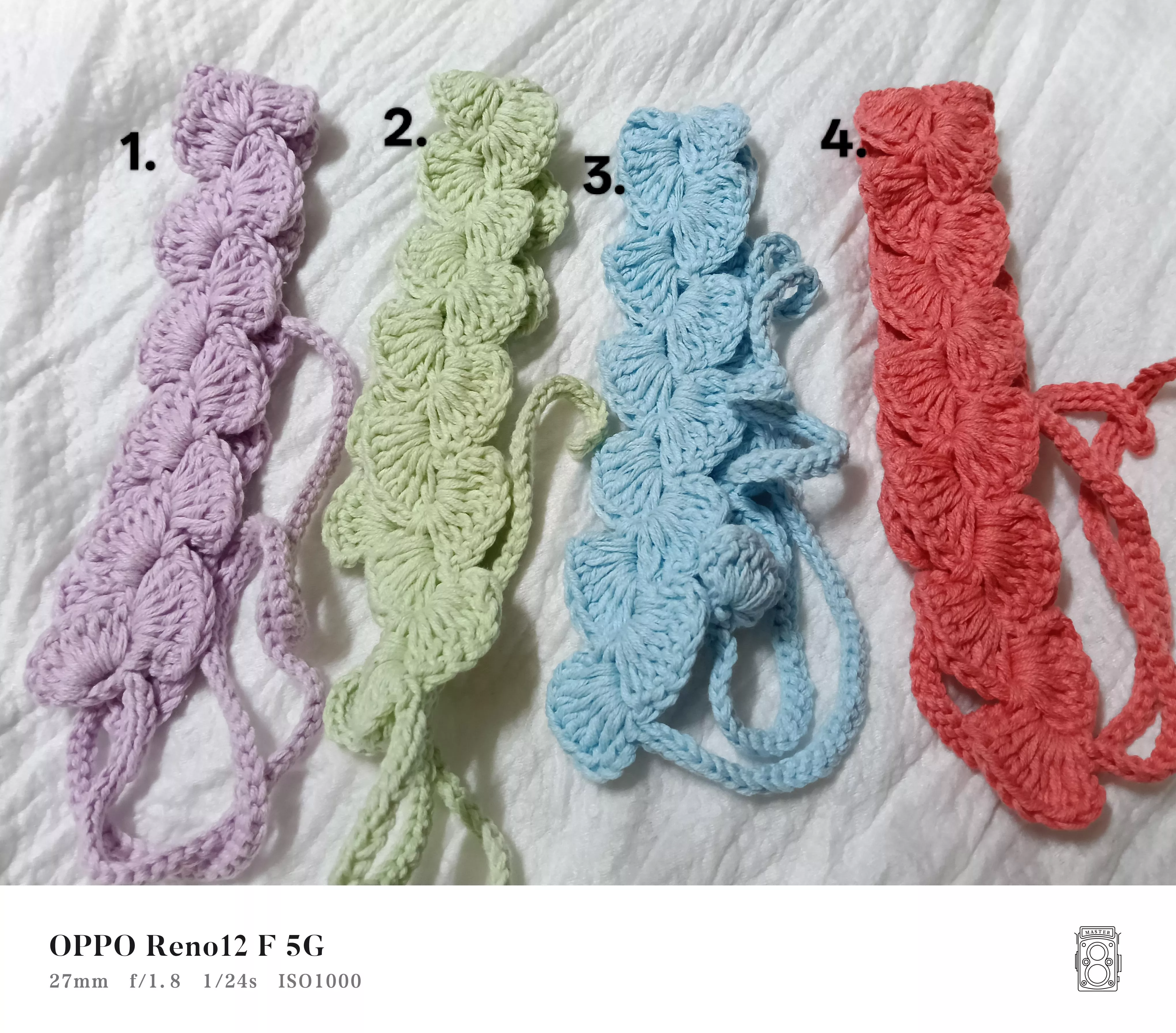 鉤針雙貝髮帶-4色