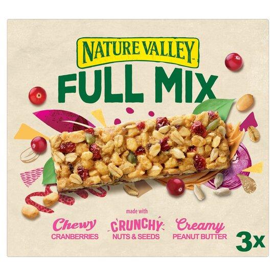 Nature Valley Full Mix Peanut &amp; Cranberry Bar3x40g