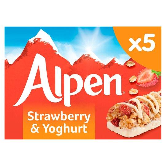 Alpen Strawberry &amp; Yogurt Cereal Bars 5X29g
