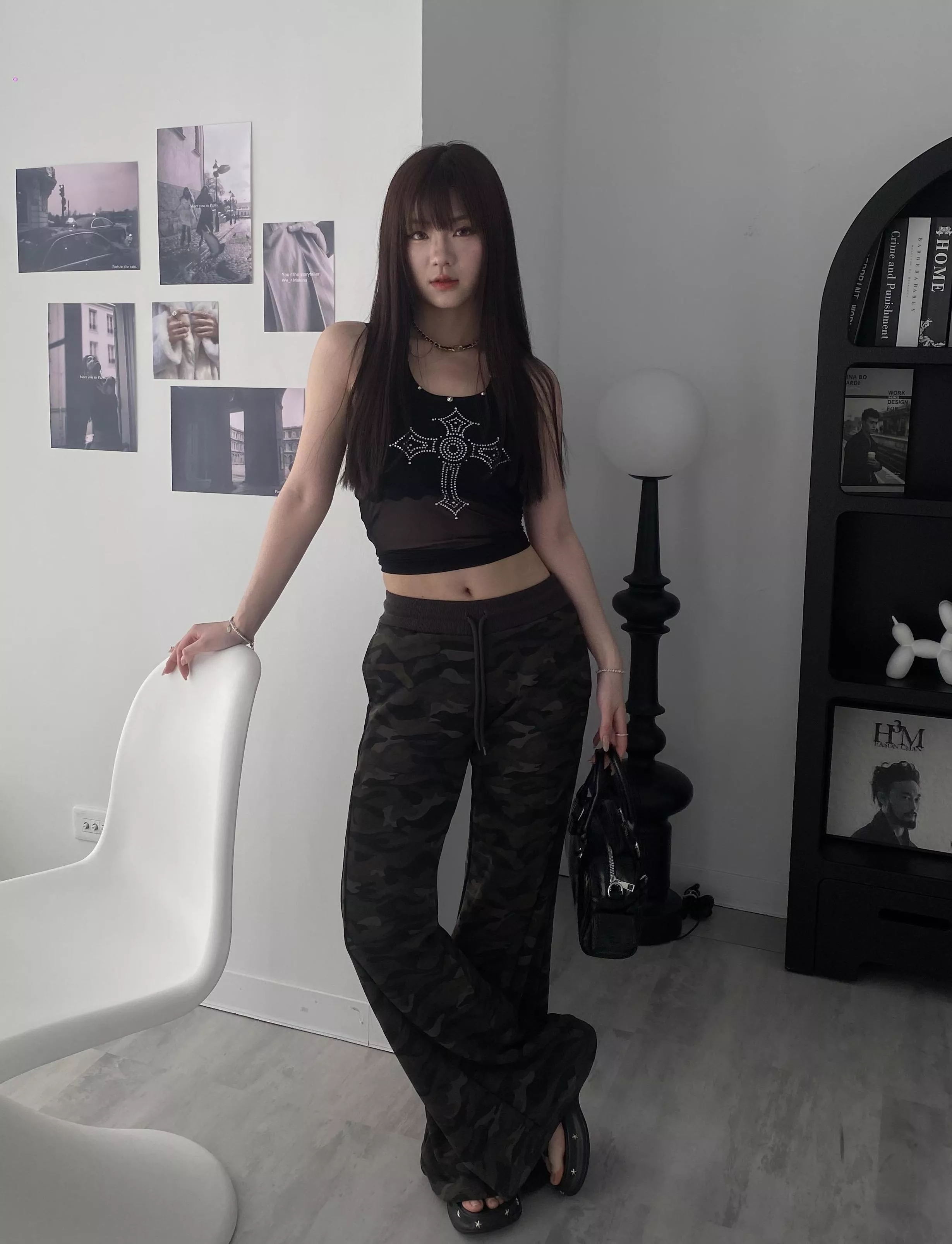 跩爆！必收⭐️低腰迷彩微喇叭褲