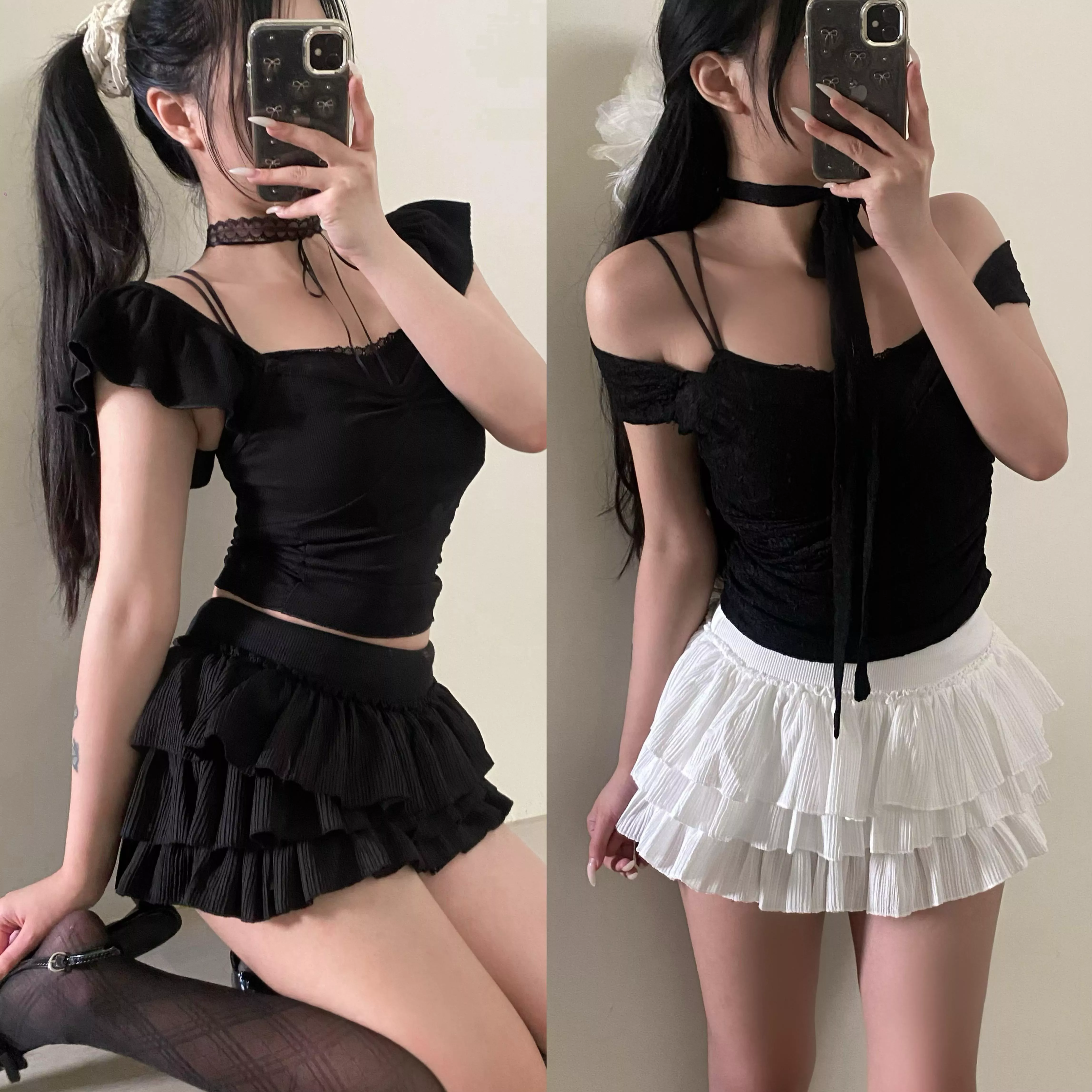 法式甜妹層次蓬蓬裙