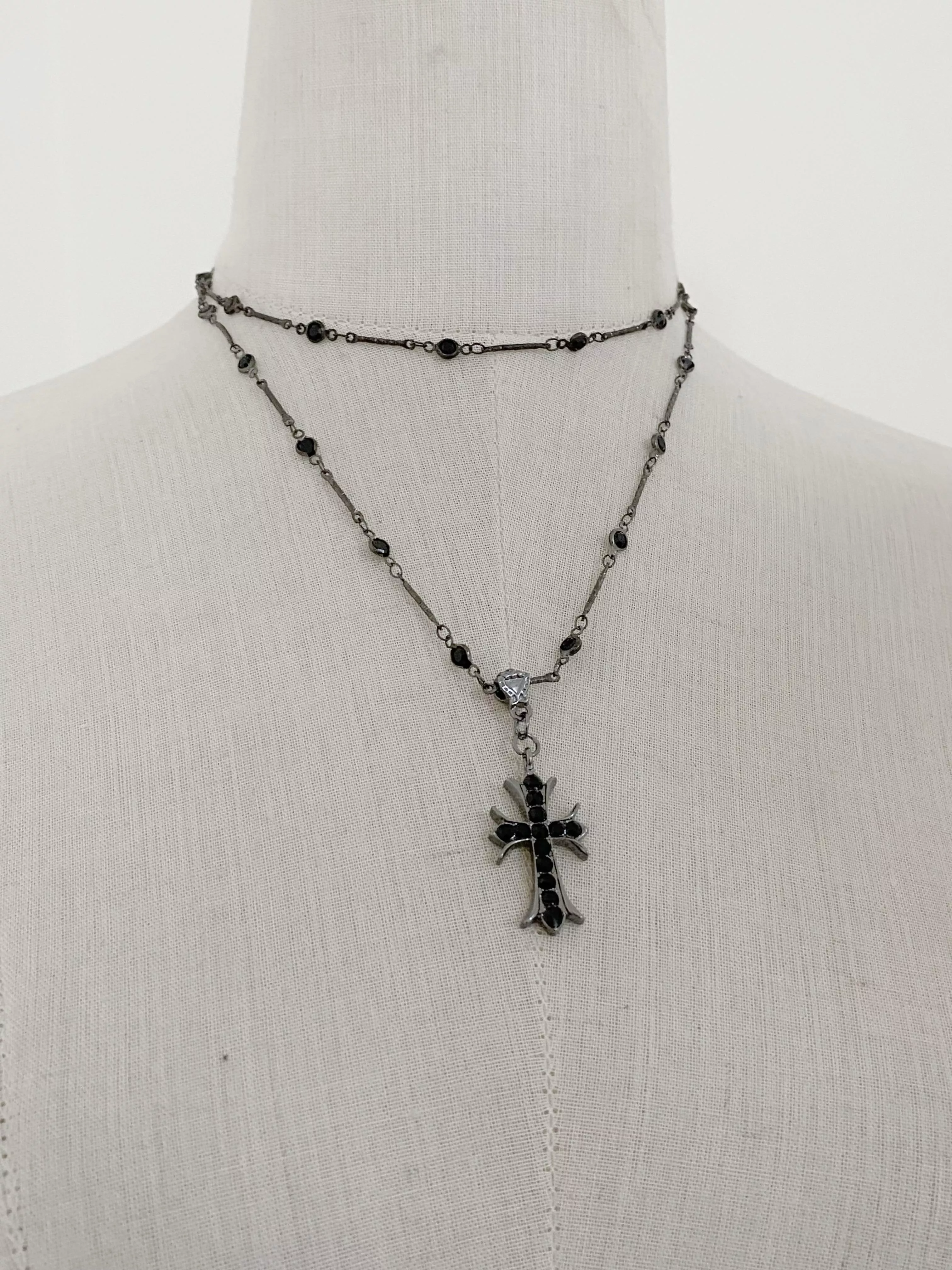 復古甜酷十字架疊搭項鍊