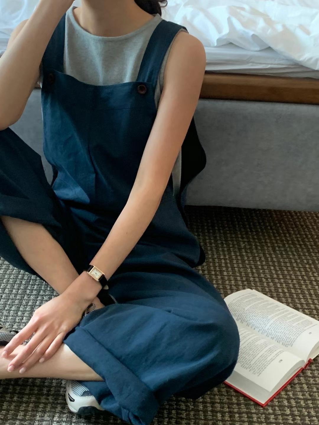 兩穿棉質吊帶褲