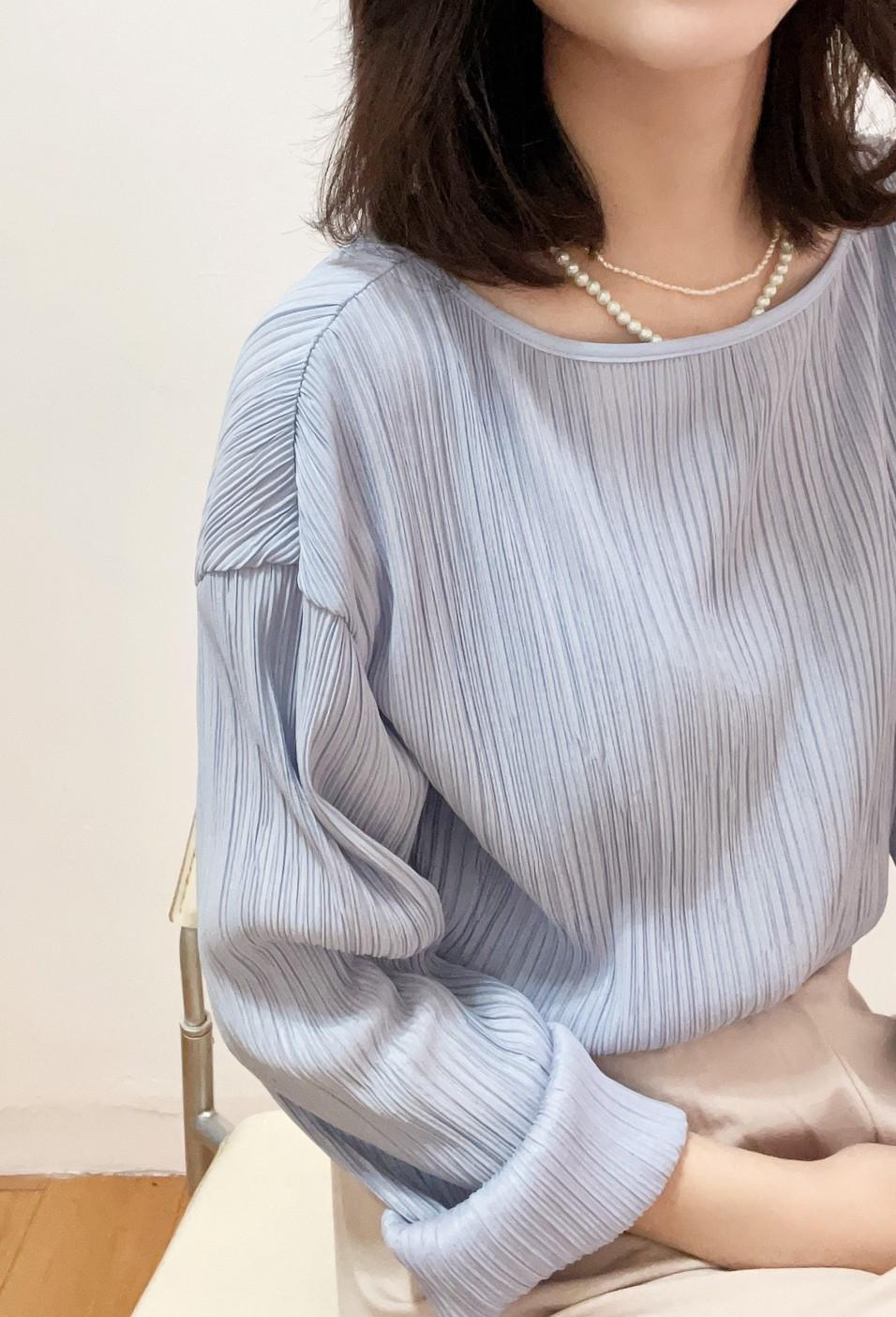 法式唯美細褶上衣