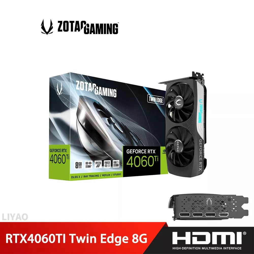 ZOTAC 索泰 GAMING GeForce RTX4060TI Twin Edge 8G 顯示卡 (ZT-D40610E-10M)