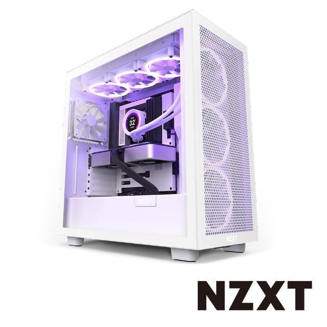 NZXT 美商恩傑 H7 Flow RGB ATX/卡長40/U高18.5/玻璃透側/電腦機殼 黑/白