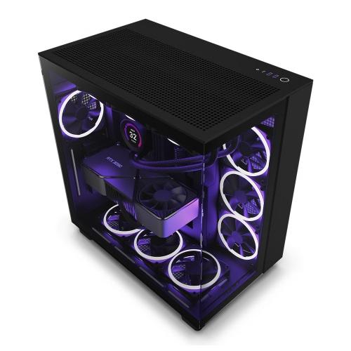 NZXT 美商恩傑 H9 Flow 黑/白 電腦機殼 ATX/卡長43.5/U高16.5/分艙設計