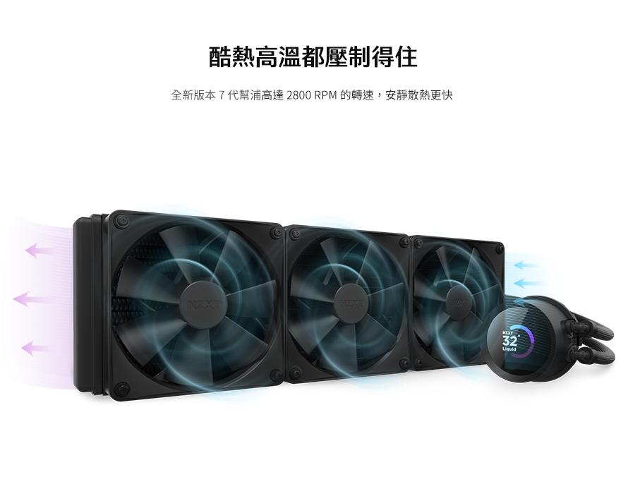 NZXT 美商恩傑 Kraken 360 黑色 水冷散熱器/1.54吋LCD冷頭/厚:5.3cm(小液晶 GIF JPG)