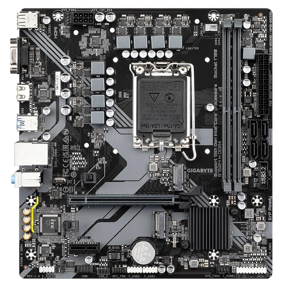 技嘉 B760M H D4 主機板 M-ATX/1700腳位