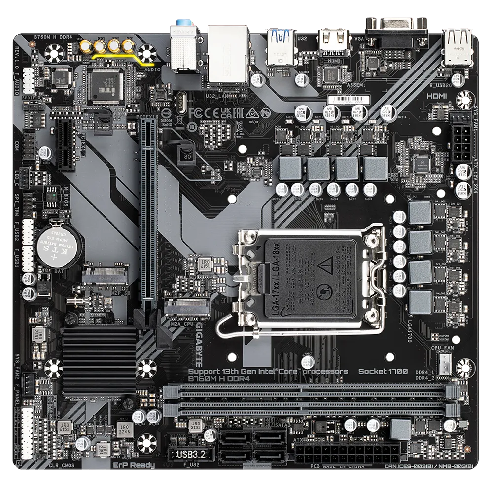 技嘉 B760M H D4 主機板 M-ATX/1700腳位