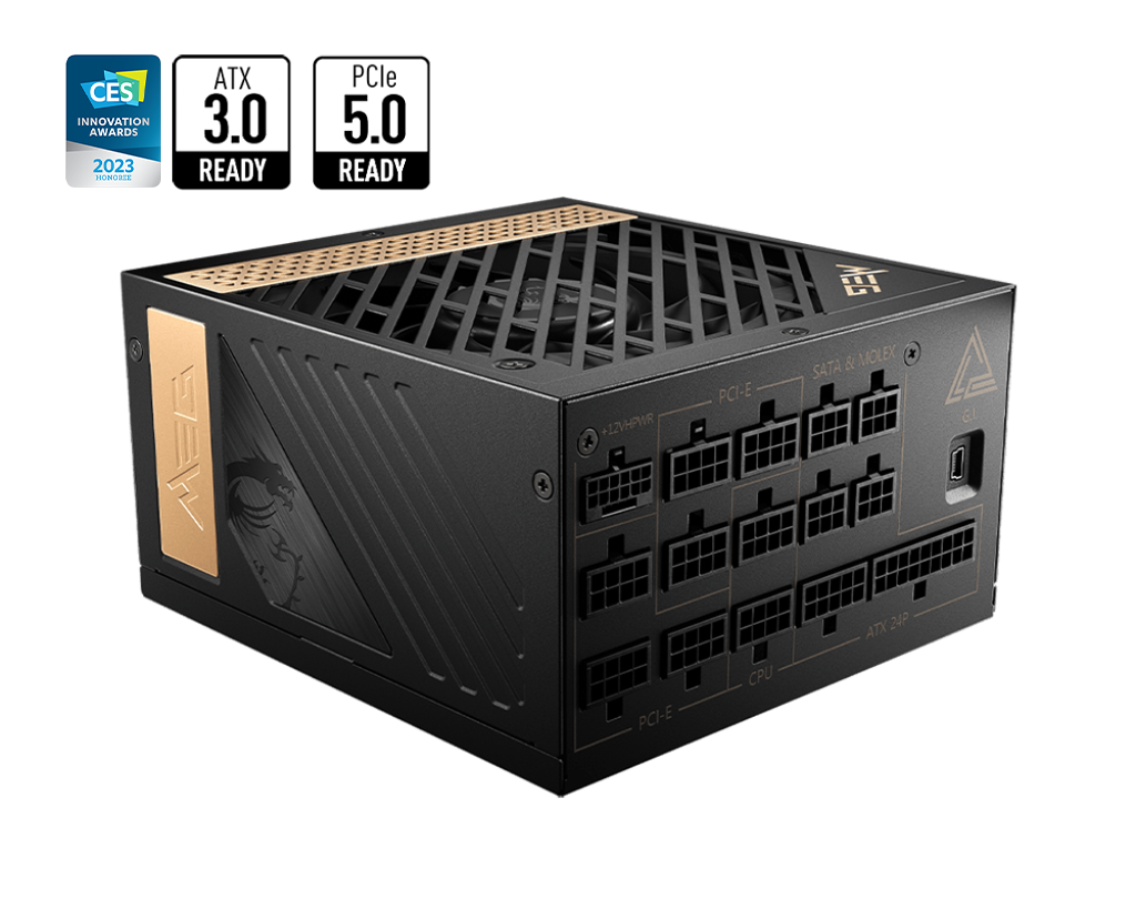 微星 MEG Ai1300P PCIE5 1300W 白金牌 全模組 ATX3.0 電源供應器