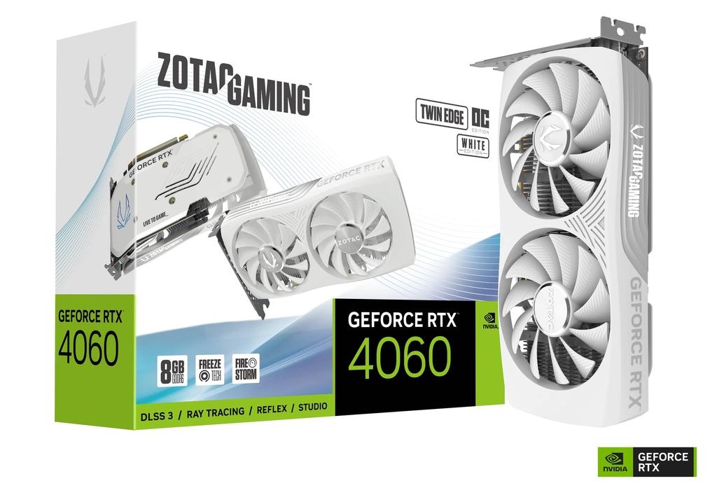 ZOTAC 索泰 GAMING GeForce RTX 4060 8GB Twin Edge OC White Edition  顯示卡 (ZT-D40600Q-10M )