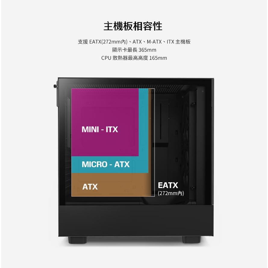 NZXT 美商恩傑 H5 Elite 黑/白 電腦機殼 (內建海灣扇x2/靜音扇x1/置多6風扇裝配)