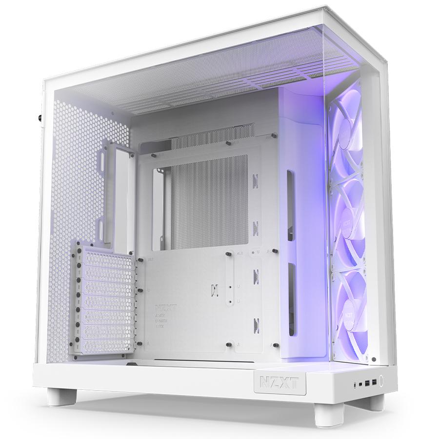 NZXT 美商恩傑 H6 Flow RGB 黑/白 電腦機殼 (內建核心扇x3/至多9風扇裝配)【送HP WS1PRO 長形喇叭】