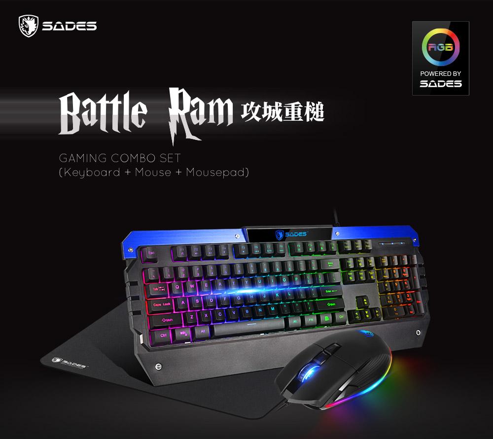 SADES Battle Ram 攻城重槌 RGB 104KEY 中文注音版 鍵盤滑鼠組