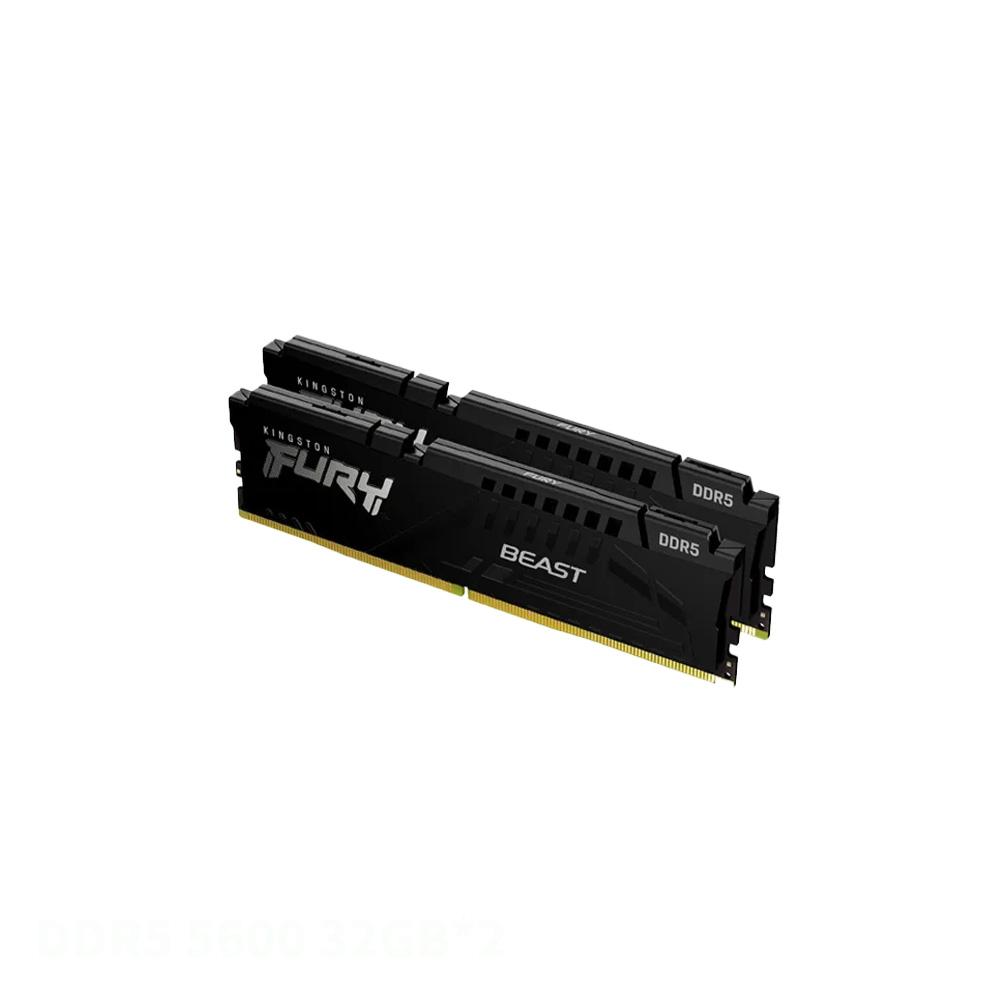 金士頓 Kingston FURY Beast 獸獵者 DDR5 5600 64GB(32GBx2) 桌上型超頻記憶體(KF556C36BBEK2-64)