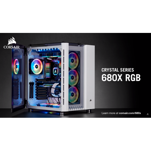 CORSAIR 海盜船 680X RGB 白/黑 鋼化玻璃機殼