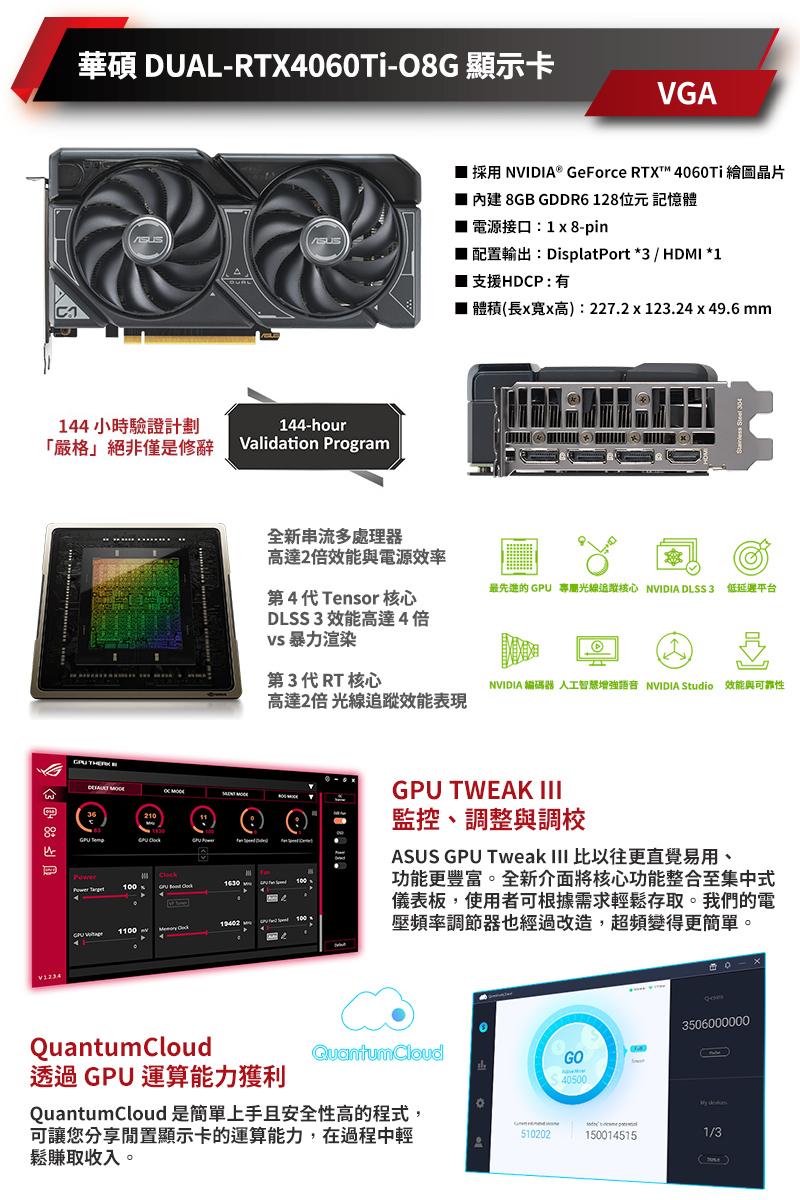 ASUS華碩 Intel i7/32G/1TB HDD/1TB M.2/RTX4060TI 8G/電競主機/二用之行D