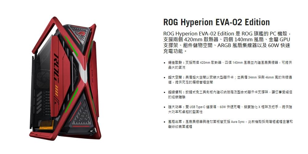 華碩 ROG HYPERION GR701 EVA 聯名機殼