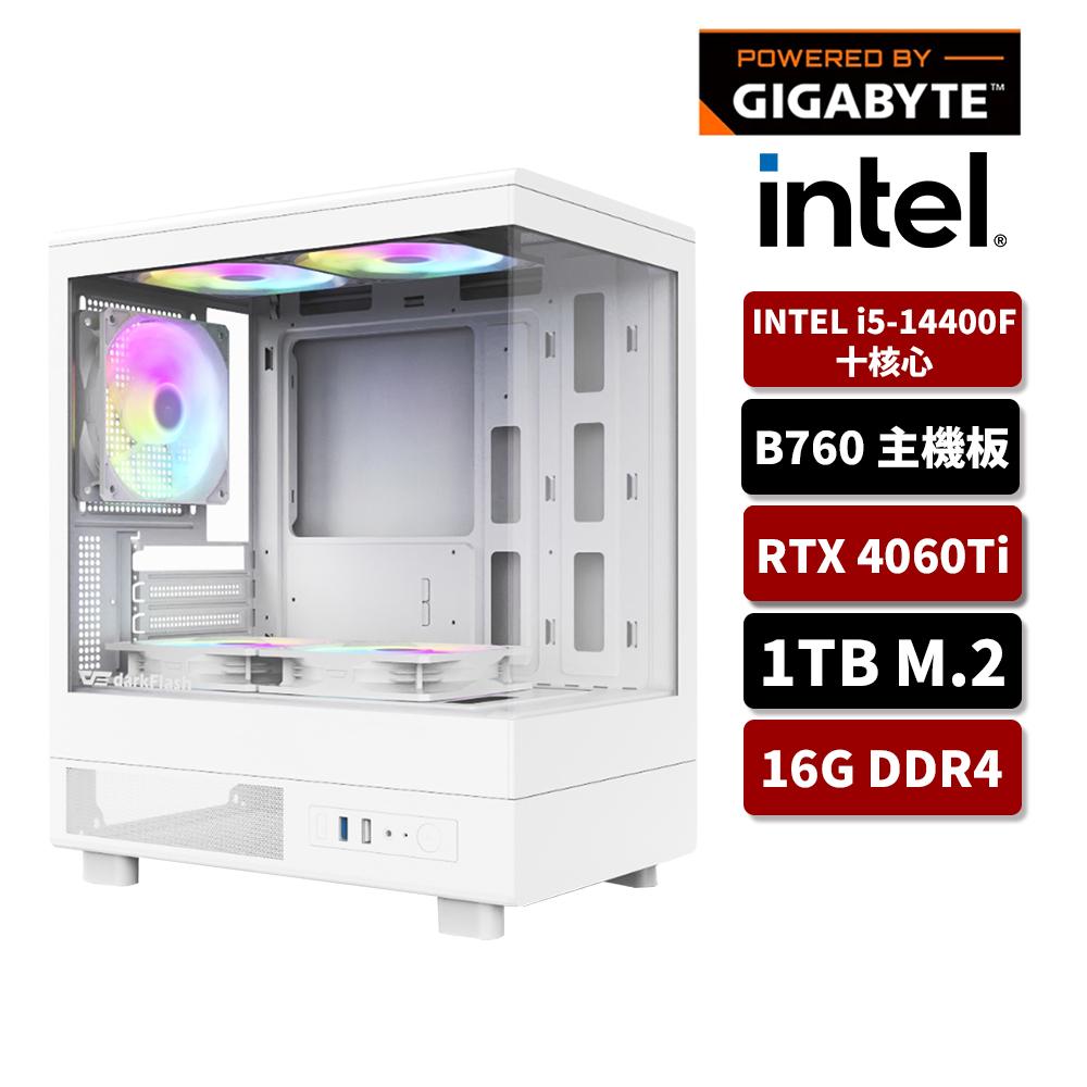 GIGABYTE 技嘉 Intel i5/16G/1TB SSD/RTX4060TI 8G/AI電競主機/AI基礎W