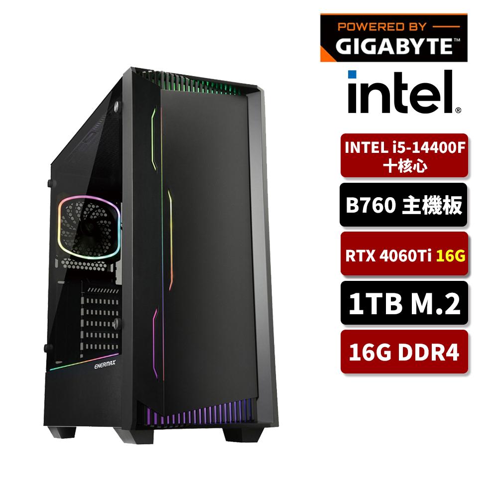 GIGABYTE 技嘉 Intel i5/16G/1TB SSD/RTX4060TI 16G/AI電競主機/AI先驅