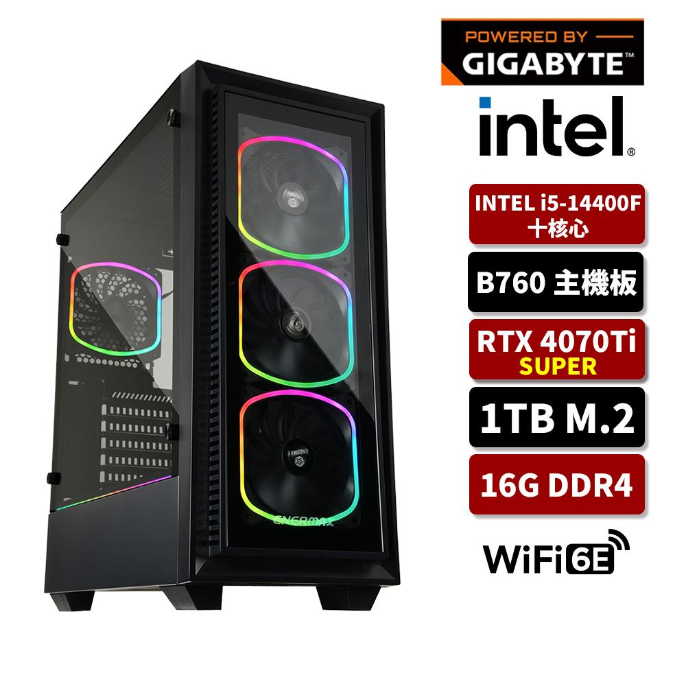 GIGABYTE 技嘉 Intel i5/16G/1TB SSD/RTX4070TIS 16G/WIFI/AI電競主機/AI進階