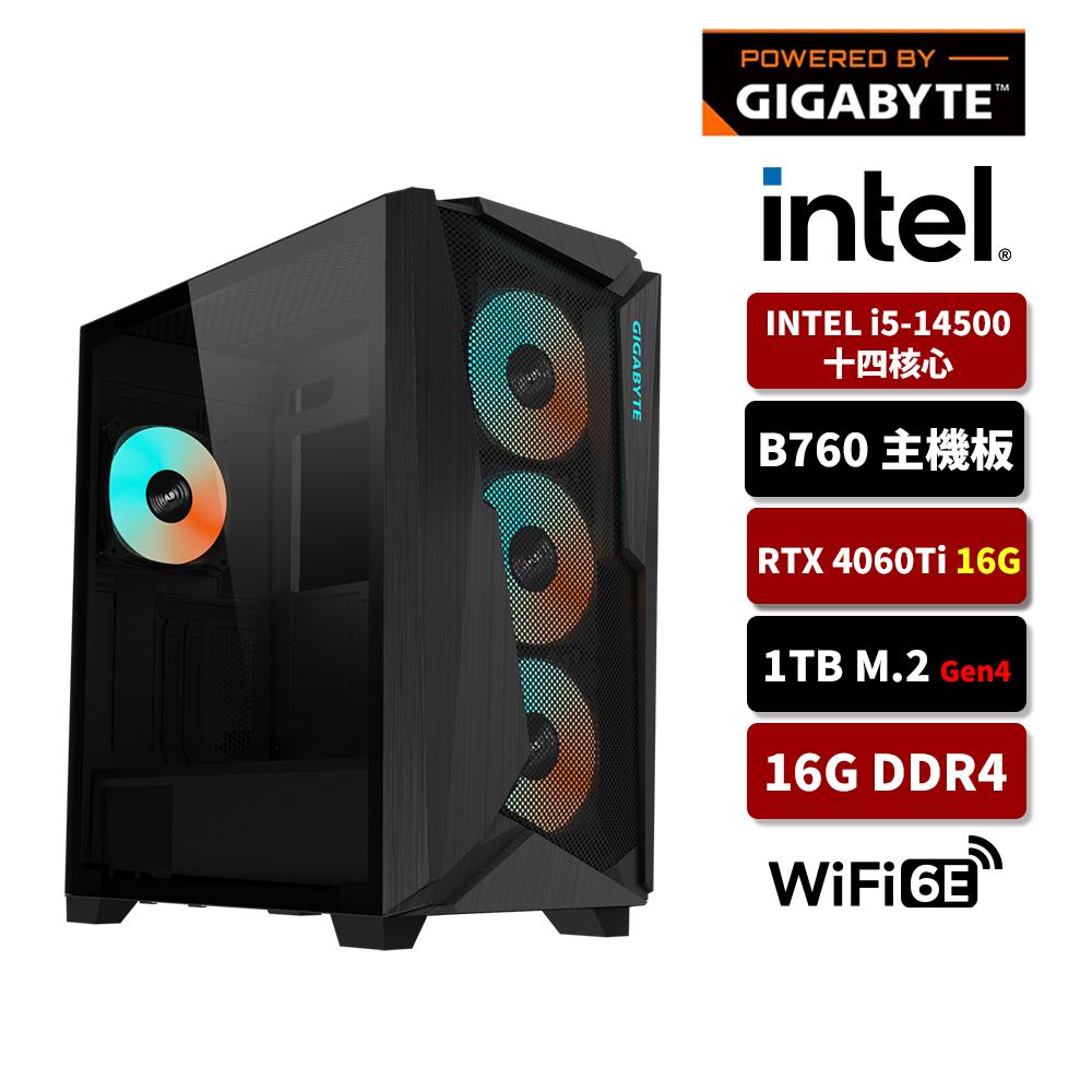 GIGABYTE 技嘉 Intel i5/32G/1TB SSD/RTX4060Ti 16G/WIFI/AI電競主機/AI科技