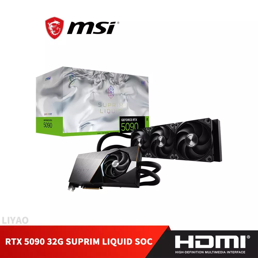 微星 GeForce RTX 5090 32G SUPRIM LIQUID SOC 顯示卡