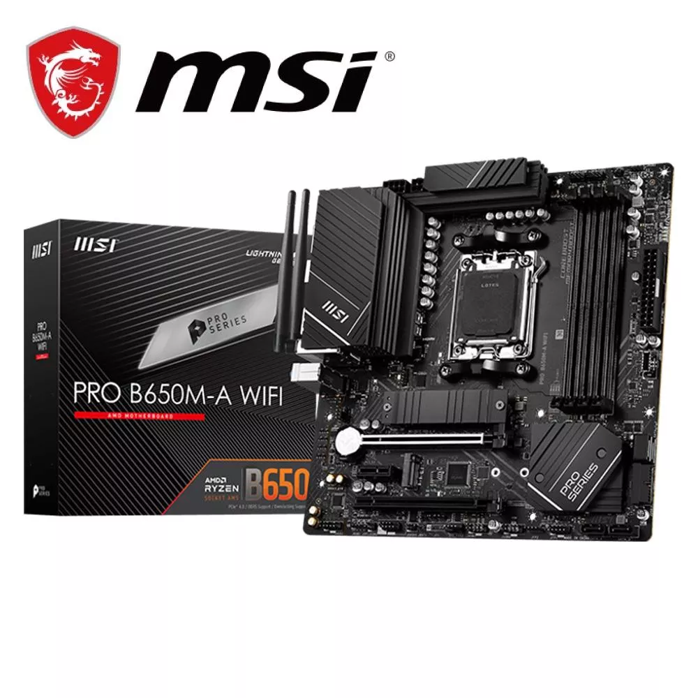 微星 PRO B650M-A WIFI 【M-ATX/AM5腳位】主機板