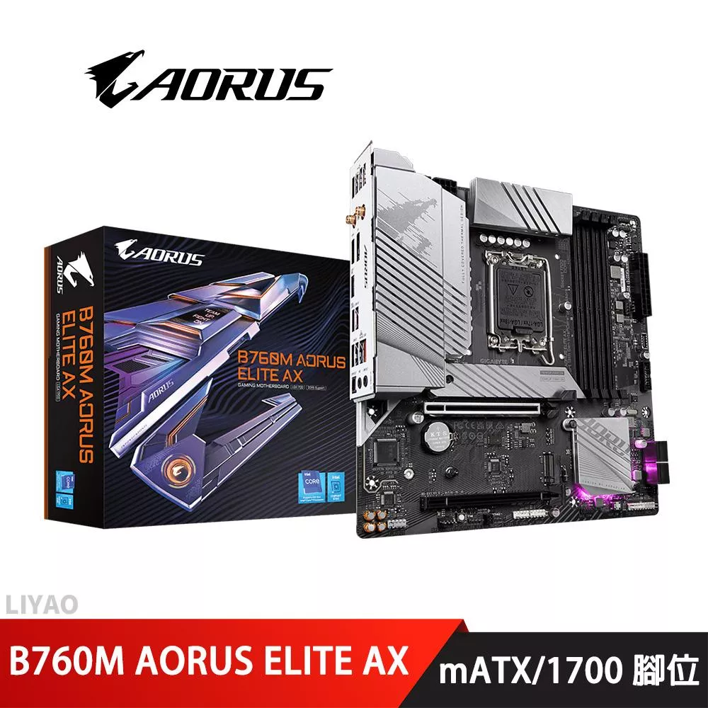 技嘉 B760M AORUS ELITE AX 【M-ATX/1700腳位/D5】 主機板